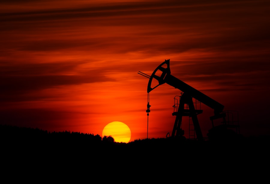 Pump jack at dusk