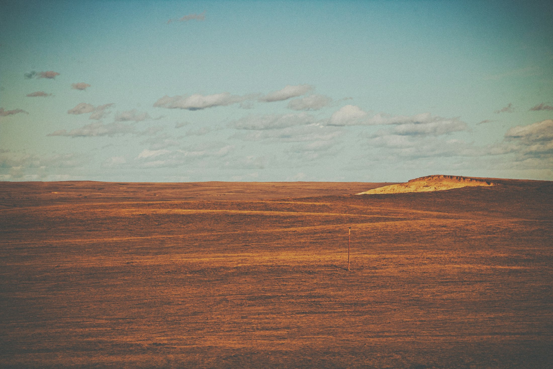 Open West Texas rangeland at low light